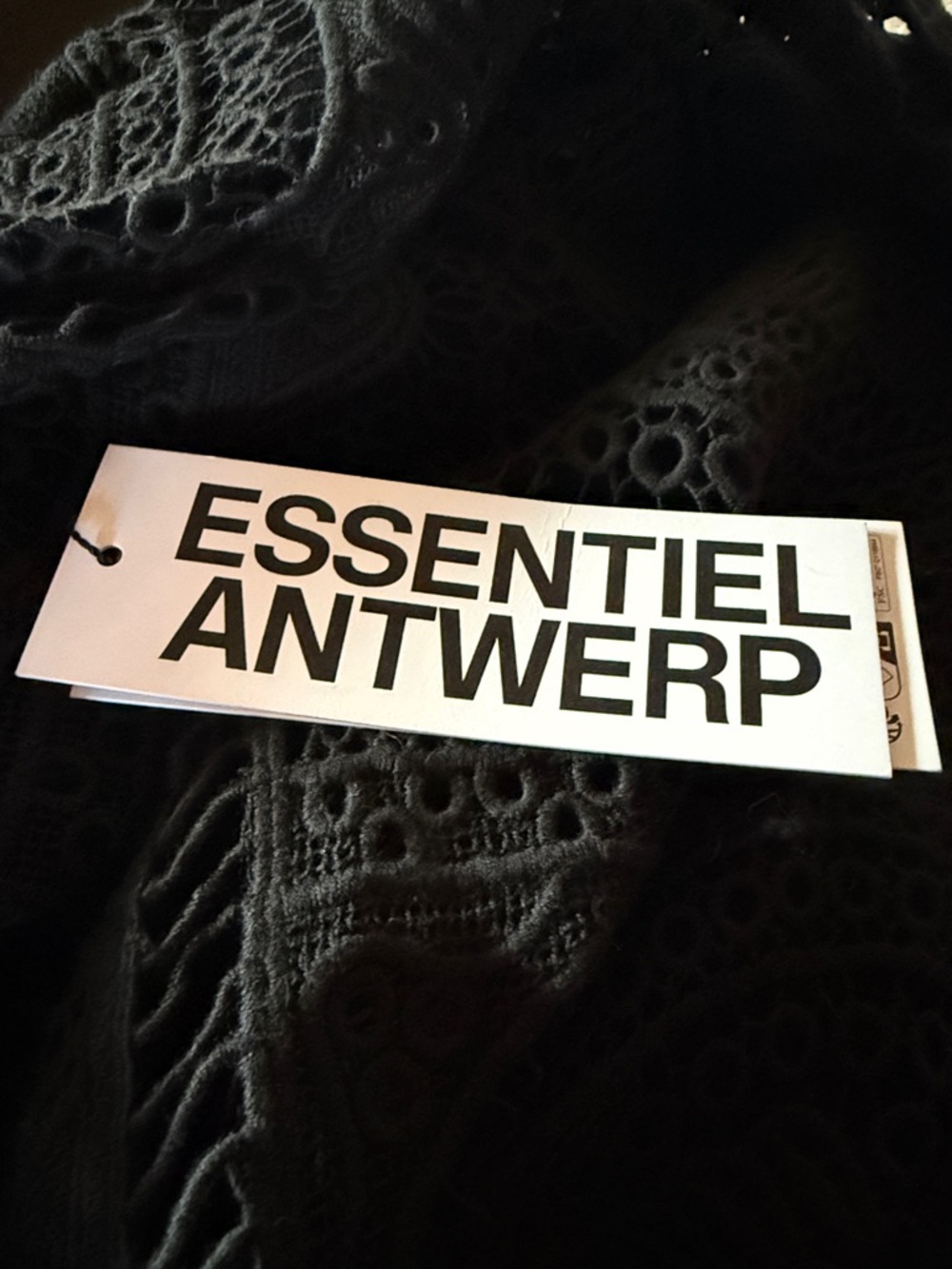 Essentiel Antwerp Black HISSOURI Crochet Caftan - Picture 9 of 9